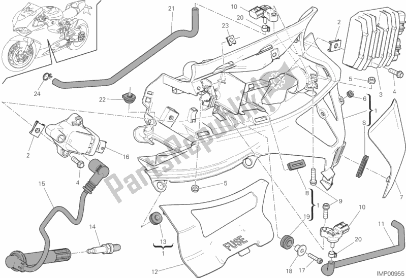 All parts for the Impianto Elettrico Sinistro of the Ducati Superbike Panigale R USA 1199 2015